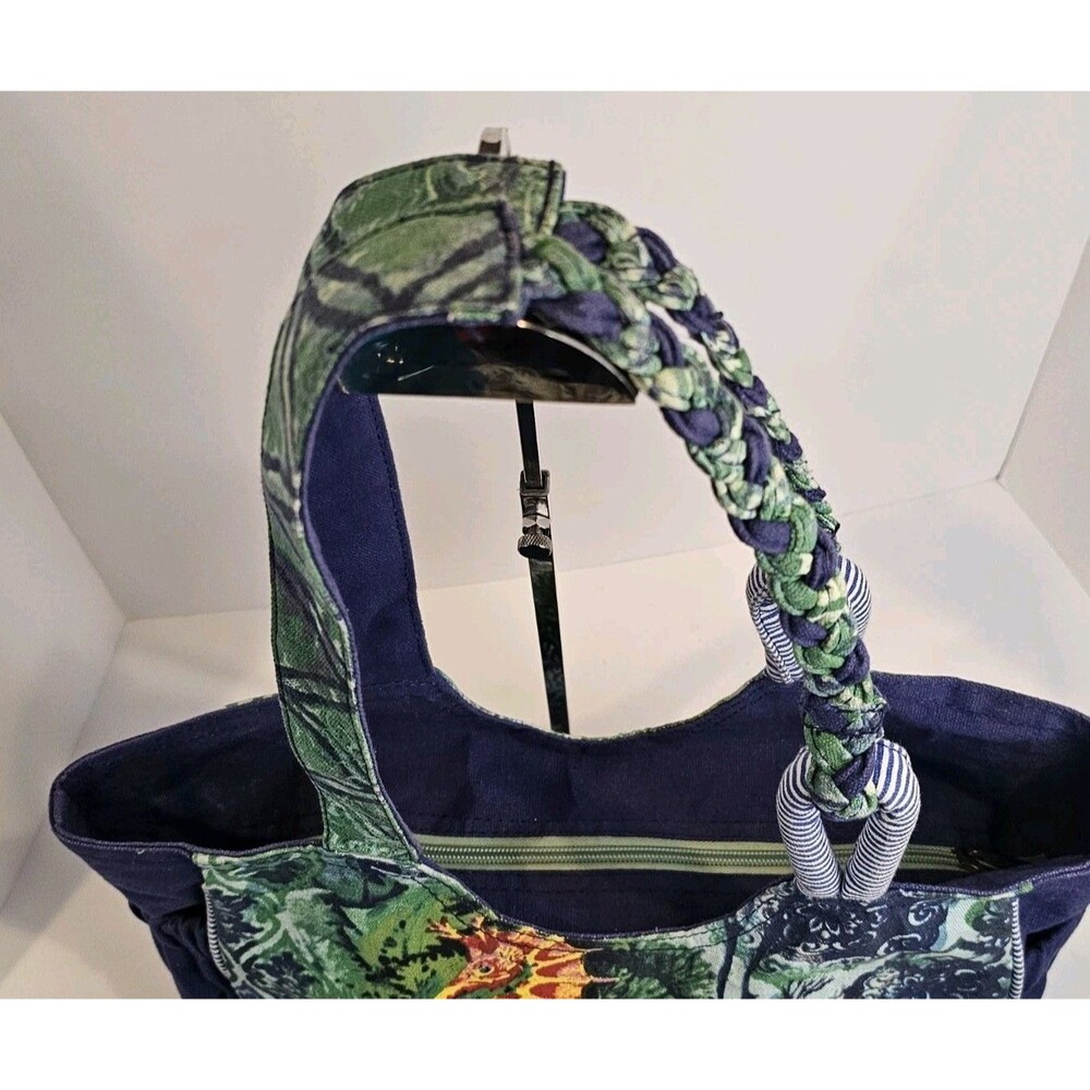 Paul Brent Seahorse Canvas Tote Bag Large Braided Shoulder Purse Beach Cruise - Picture 12 of 16